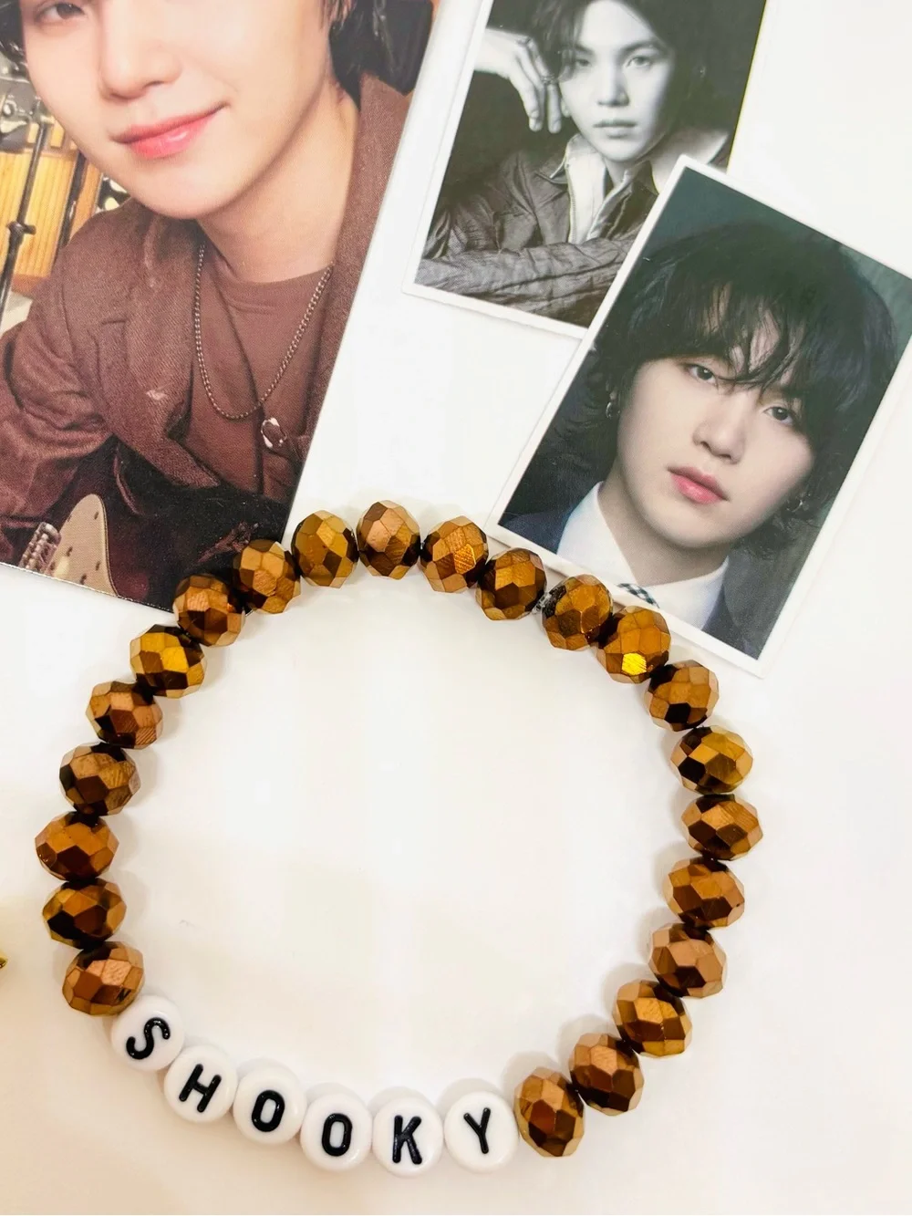 (5pcs) BTS SUGA YOONGI BRACELET KEYCHAIN STICKER PHOTOCARD BUNDLE